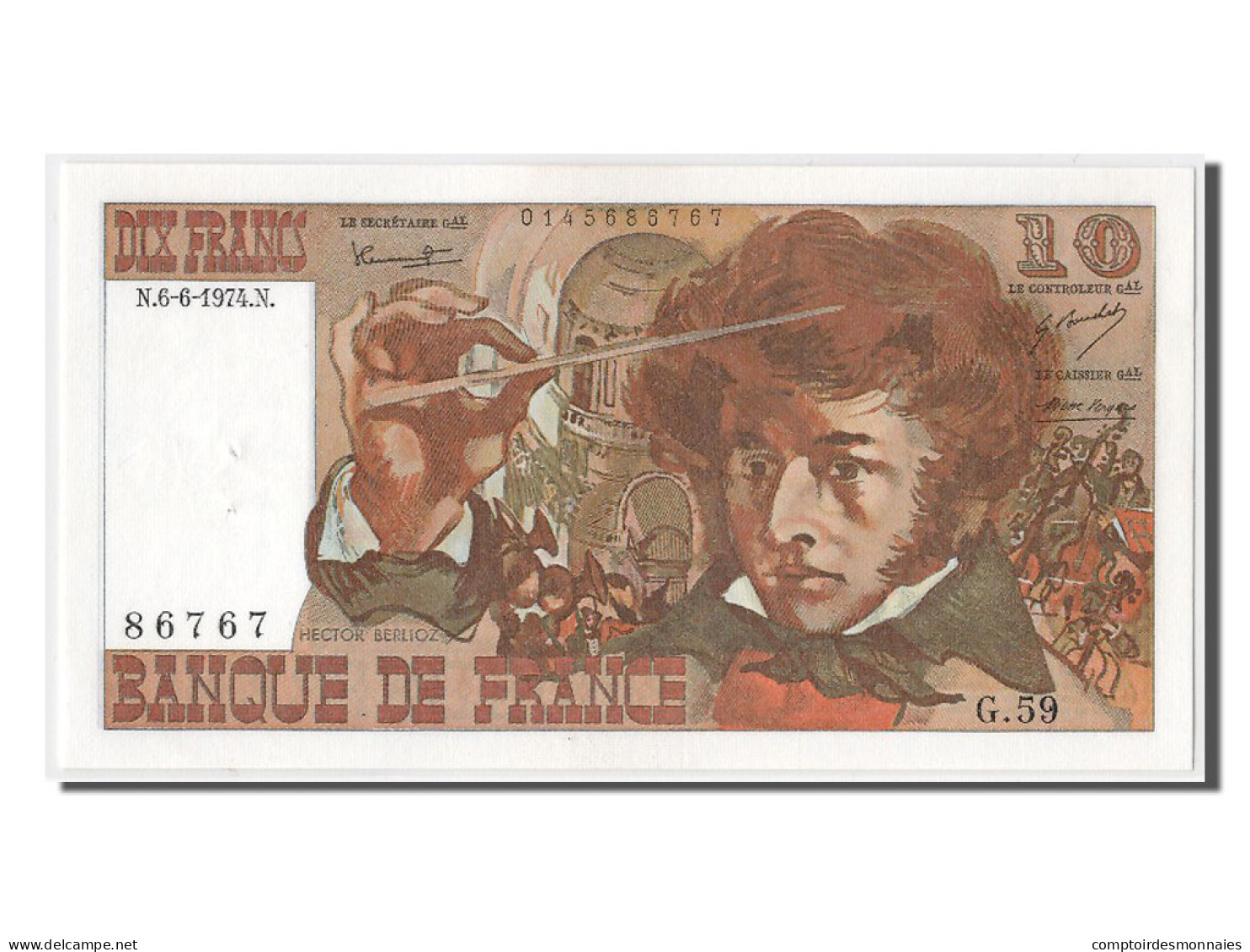 Billet, France, 10 Francs, 10 F 1972-1978 ''Berlioz'', 1974, 1974-06-06, SPL - 10 F 1972-1978 ''Berlioz''