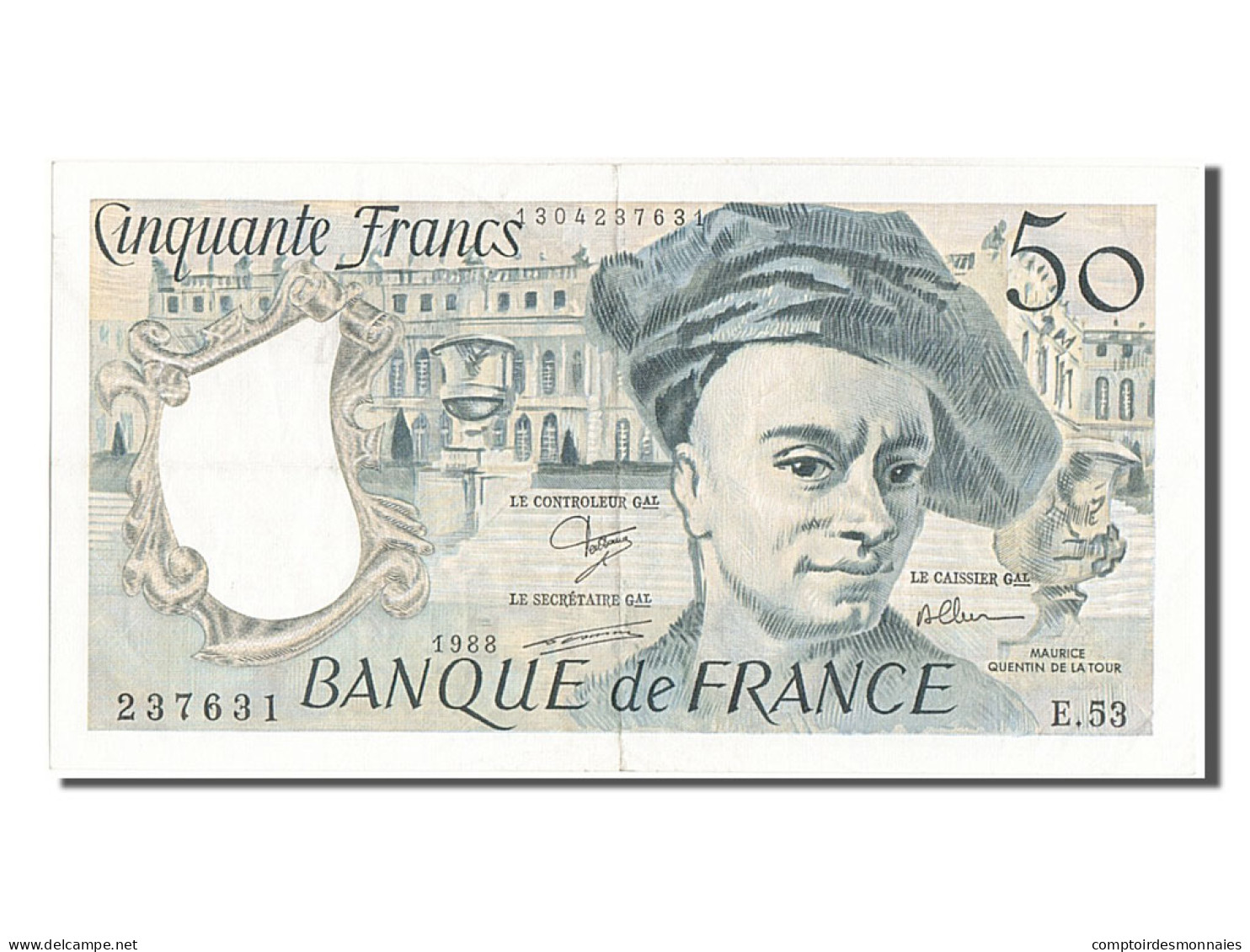 Billet, France, 50 Francs, 50 F 1976-1992 ''Quentin De La Tour'', 1988, TTB+ - 50 F 1976-1992 ''Quentin De La Tour''