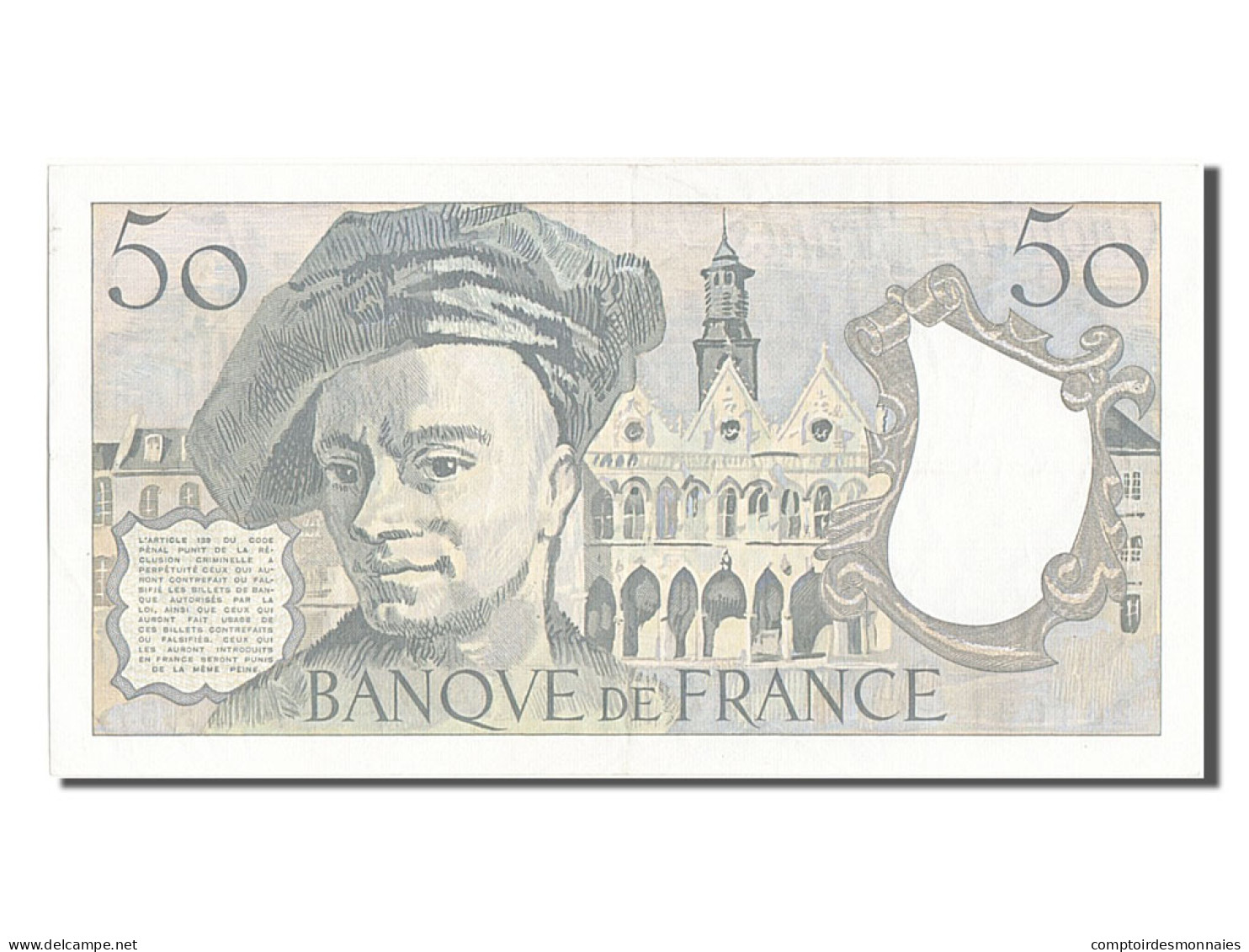 Billet, France, 50 Francs, 50 F 1976-1992 ''Quentin De La Tour'', 1988, TTB+ - 50 F 1976-1992 ''Quentin De La Tour''