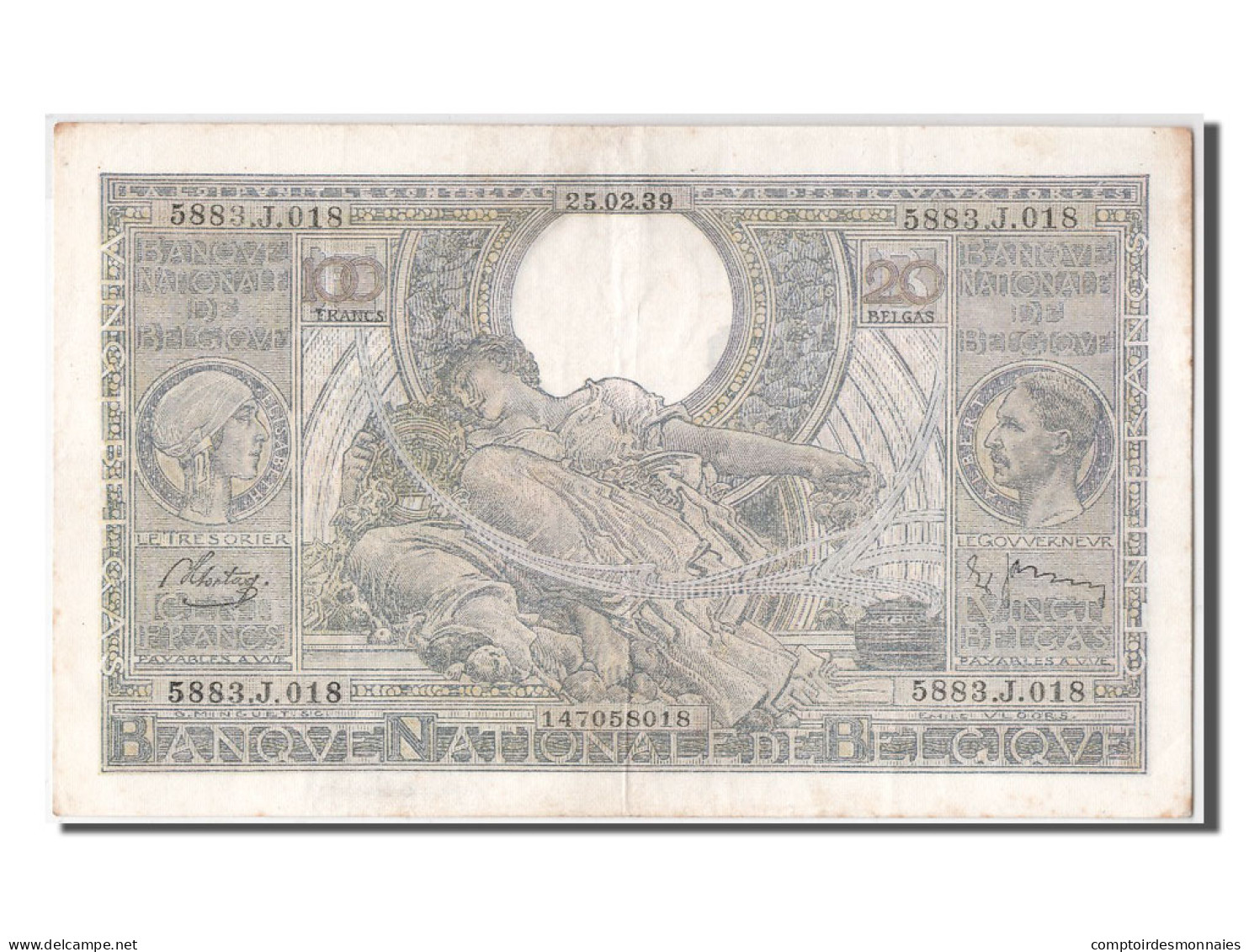 Billet, Belgique, 100 Francs-20 Belgas, 1939, 1939-02-25, SUP - 100 Francs & 100 Francs-20 Belgas