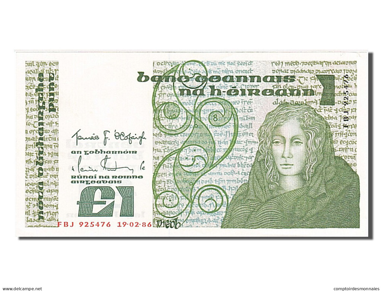 Billet, Ireland - Republic, 1 Pound, 1986, 1986-02-19, SPL - Irland