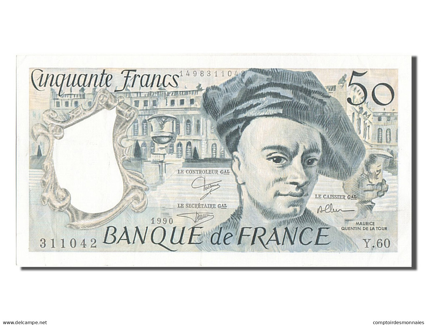 Billet, France, 50 Francs, 50 F 1976-1992 ''Quentin De La Tour'', 1990, TTB - 50 F 1976-1992 ''Quentin De La Tour''