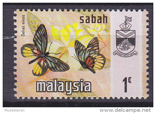 Malaya State Sabah 1971 Mi. 24 II   1 C Schmetterling Butterfly Papillon MNH** - Sabah