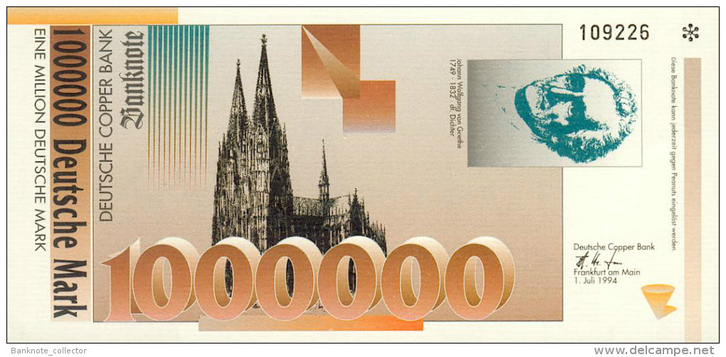 1 Million Deutsche Mark - 1994 - Deutsche Copper Bank - UNC ! - Collections