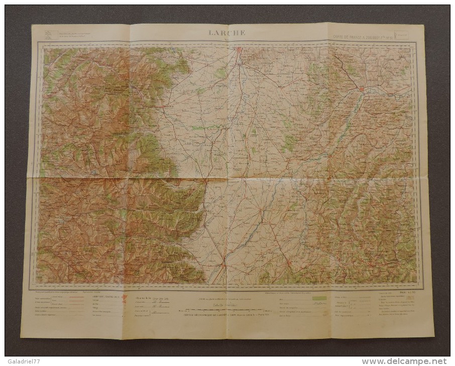 Carte De France - Larche - Service Géographique De L´armée - Feuille 61 - Kaarten & Atlas