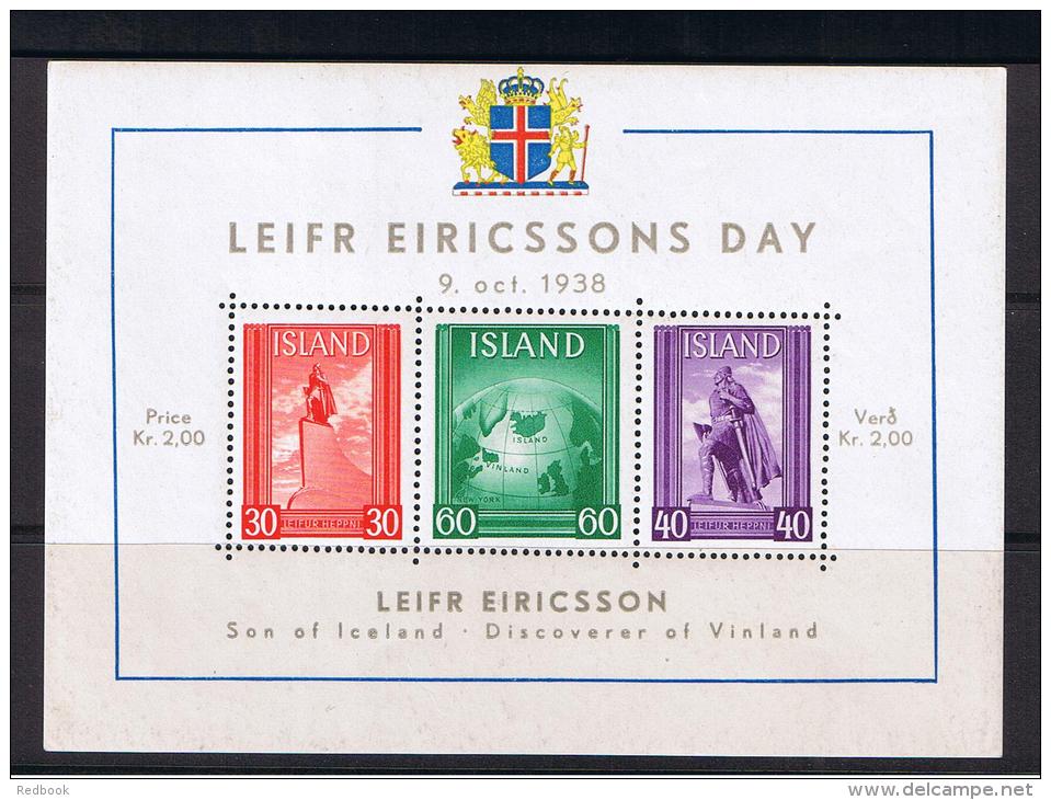 RB 986 - Iceland 1938 MNH Miniature Sheet - Leifr Eiricssons Day - Blocchi & Foglietti