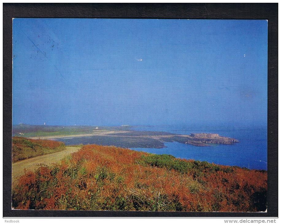 RB 986 - 1970's Postcard - Essex Hill &amp; Ile De Raz - Alderney Channel Islands - Guernsey Stamp - Alderney