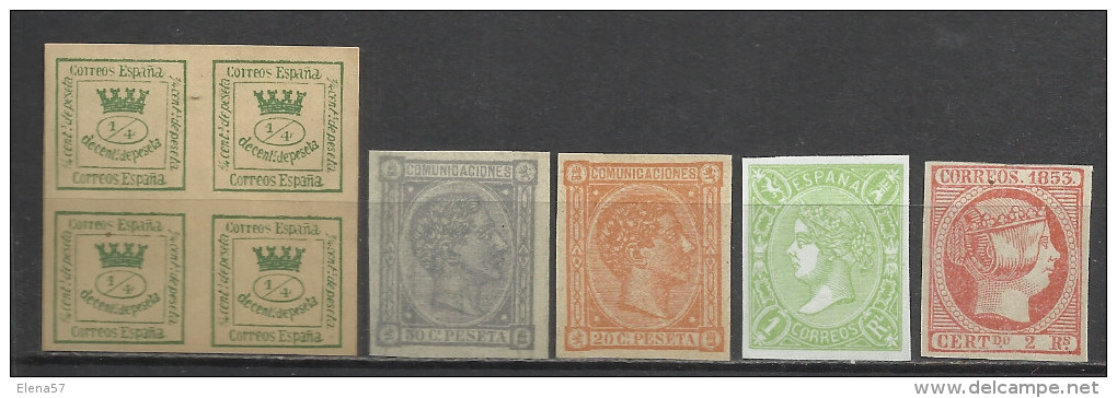 1930-LOTE SELLOS CLASICOS ESPAÑA FALSOS SEGUI.SPAIN CLASSIC STAMPS LOT SEGUI FALSE. SPANIEN CLASSIC STEMPEL LOT SEGUI FA - Neufs