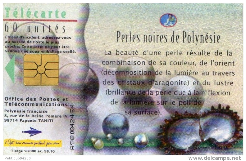 TELECARTE  POLYNESIE FRANCAISE   Perles Noires - Polinesia Francese