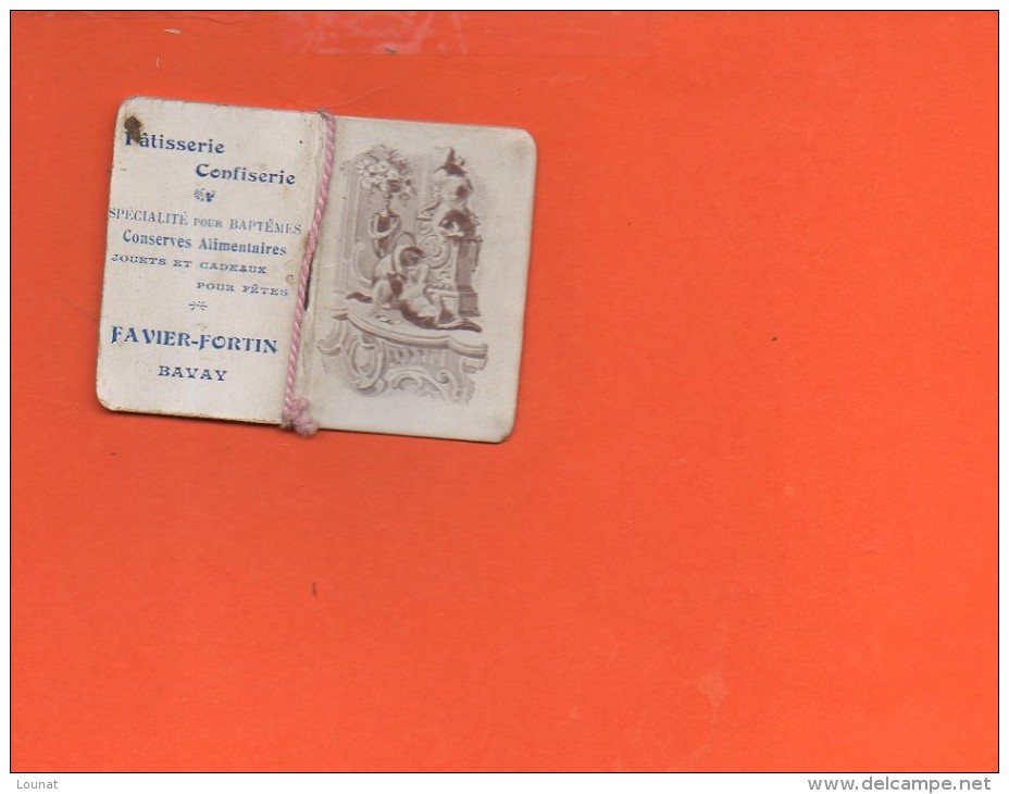 Calendrier Petit Format - Année 1912 -Publicité - Patisserie Confiserie à BAVAY "Favier -Fortin " - Petit Format : 1901-20