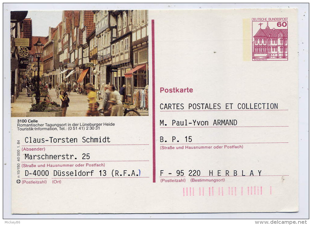 Allemagne--Entier CP Illustrée (Celle-rue Animée) Circulé Allemagne Pour France  Mais NON Oblitérée - Bildpostkarten - Gebraucht