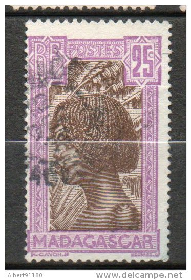 MADAGASCAR  25c Violet Brun 1922-26  N°168 - Oblitérés