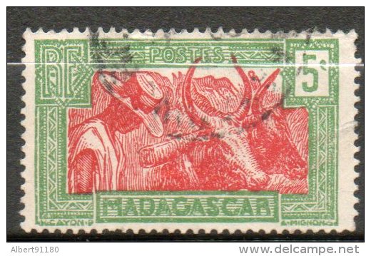 MADAGASCAR  5c Vert Rouge Carminé 1922-26  N°164 - Oblitérés