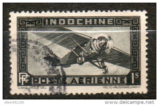 INDOCHINE  P Aérienne 1pi Noir 1933-38  N°11 - Luftpost