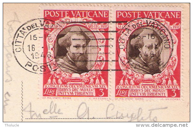 Rome-Vatican-1948-Basilique De Saint-Pierre-Timbre-Paire YT 136 -Ignace De Loyola-Poste Vaticane-Exp. Vers Duinbergen - Vatikanstadt