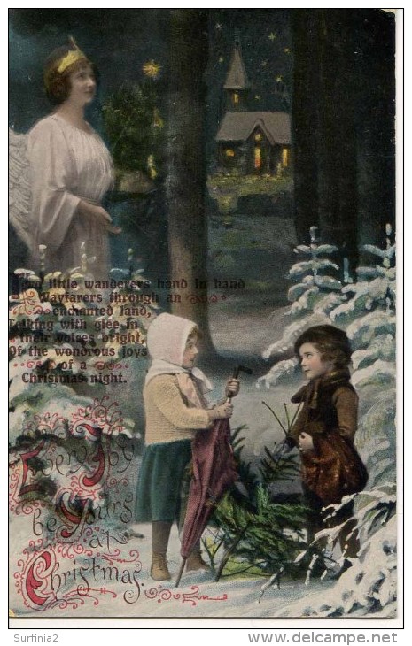 EVERY JOY BE YOURS AT CHRISTMAS - 2 CHILDREN WITH ANGEL Xmas131 - Other & Unclassified