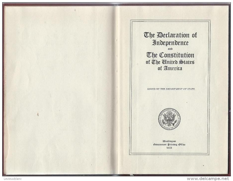 The Declaration Of Independence And The Constitution Of The USA/Washington Government/ 1923  LIV33  LIV32 - 1900-1949