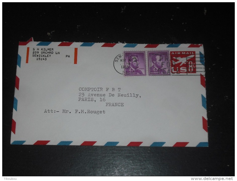 LETTRE ENTIER POSTAL USA ETATS UNIS UNITED STATES AVEC YT 589 X 2 - LINCOLN - - 1961-80