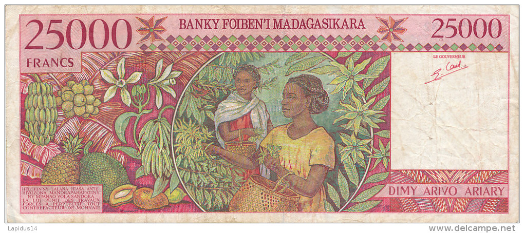 BILLETS DE 25000 FRANCS  BANKY FOIBEN'I MADAGASIKARA - Madagascar