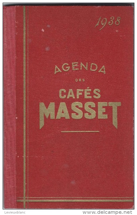 Agenda Des Cafés MASSET/Rue Sainte Catherine / BORDEAUX/ 1938 - Autres & Non Classés