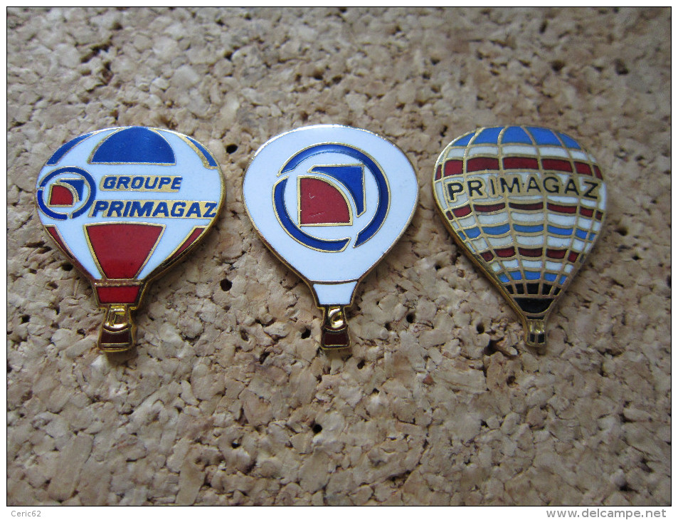 LOT DE 3 PINS MONTGOLFIERE PRIMAGAZ - Airships