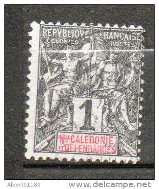 N CALEDONIE 1c Noir 1892 N°41 - Oblitérés