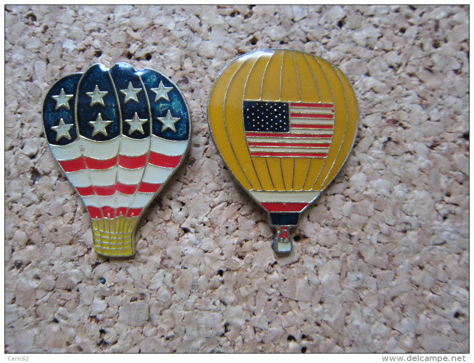 LOT DE 2 PINS MONTGOLFIERE USA AMERICAIN ETATS UNIS - Luchtballons