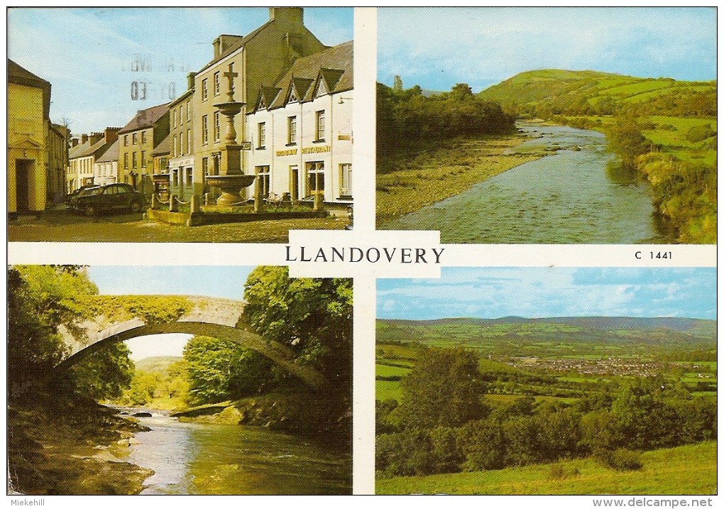 UK-LLANDOVERY-multivues-Market Square-Bridge-general View - Carmarthenshire