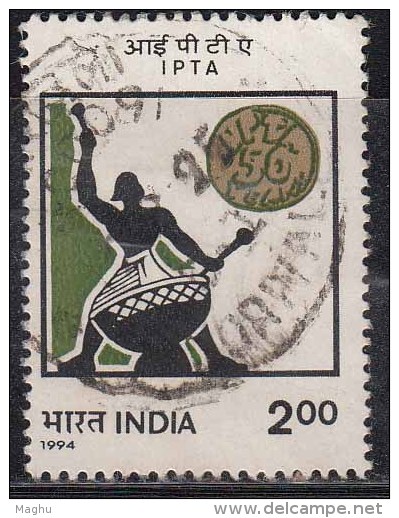 India Used 1994, IPTA Indian Peoples Theatre Association, Art, Music Istrument, Seal (sample Image) - Used Stamps