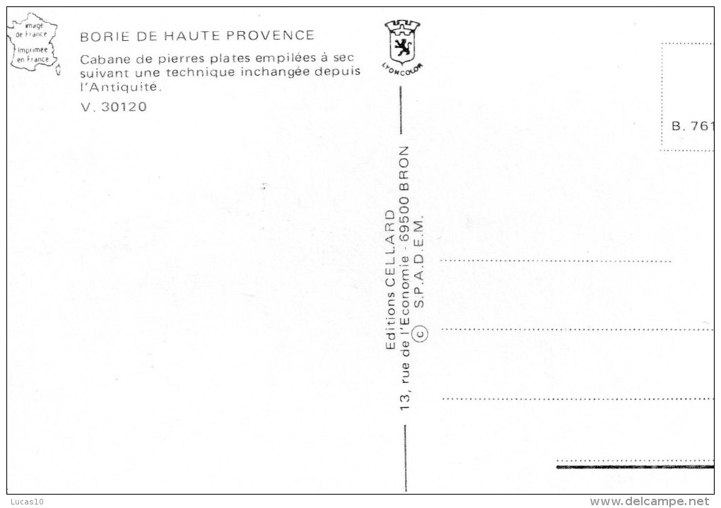 (D)  04.     BORIE  De Haute Provence  Cabane De Pierres Plates Empilees A Sec. - Altri & Non Classificati