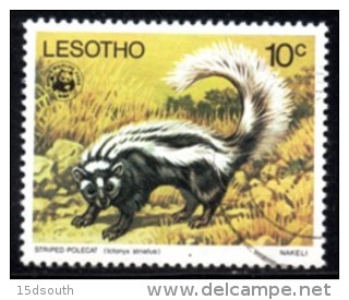 Lesotho - 1977 WWF Endangered Species 10c Polecat (o) # SG 331 , Mi 230 - Usados