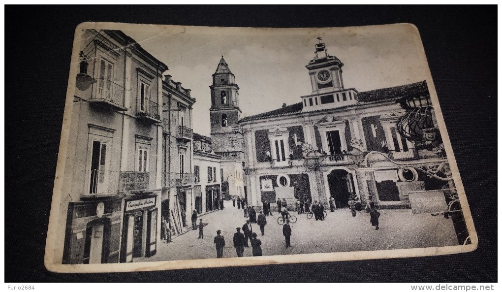 C-4909 CARTOLINA SAN SEVERO - PIAZZA MUNICIPIO - CHIESA E CAMPANILE - San Severo