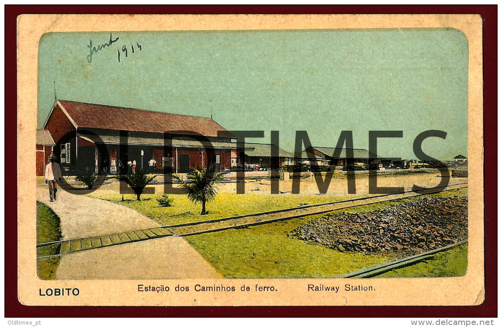 ANGOLA - LOBITO - ESTAÇAO DOS CAMINHOS DE FERRO - RAILWAY STATION - 1910 PC - Angola