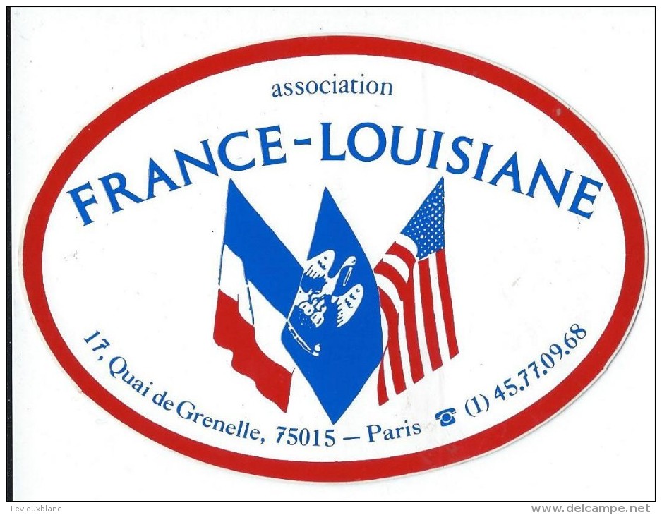 Association / France -Louisiane / Paris  / Années 1980     ACOL18 - Autocollants