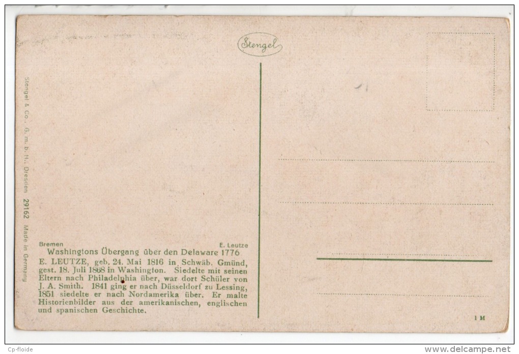 EMANUEL GOTTLIBE LEUTZE . WASHINGTONS CROSSING THE DELAWARE - Réf. N°1527 - - Autres & Non Classés