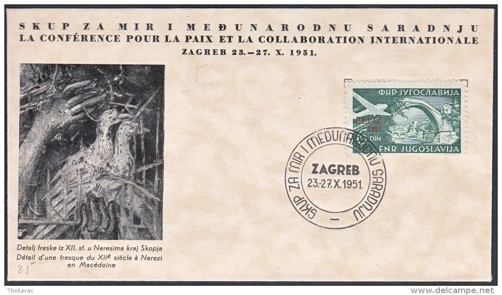 Yugoslavia 1951, Illustrated Cover "Peace Congress" W./special Postmark "Zagreb", Ref.bbzg - Storia Postale