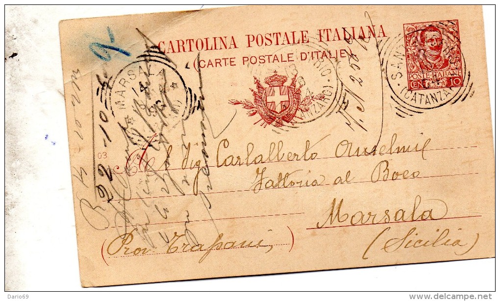 1904  CARTOLINA CON  ANNULLO Sant'Onofrio CATANZARO - Interi Postali