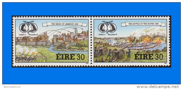 IE 1990-0001, 300th Anniversary Of The Williamite Wars (1st Issue), Set (2V) MNH - Neufs