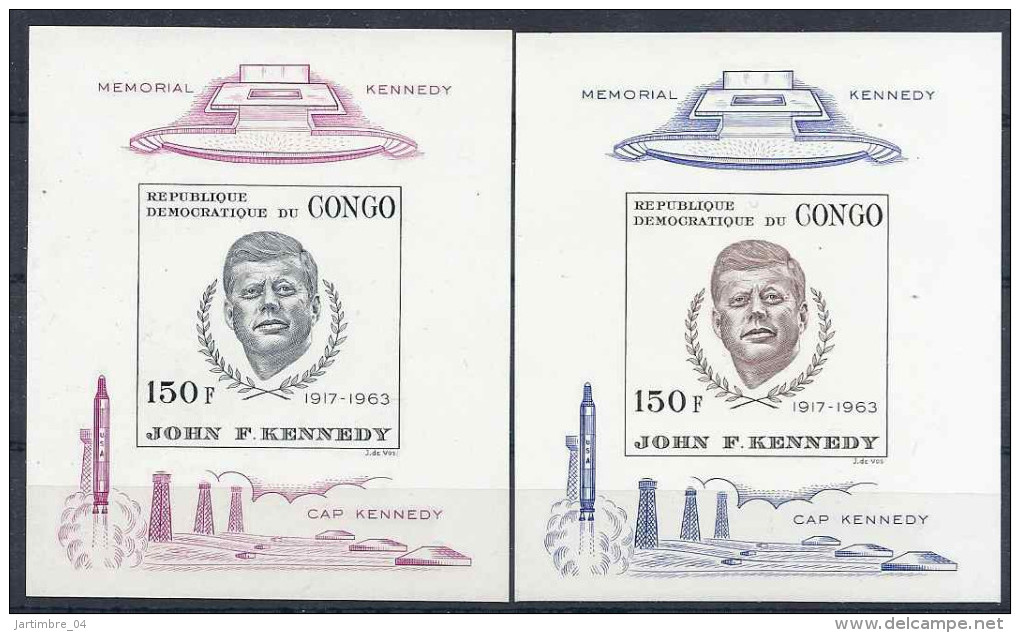 1967 CONGO BF 19 Et 20** Kennedy, Non Dentelés, Espace, Cap Kennedy - Ungebraucht