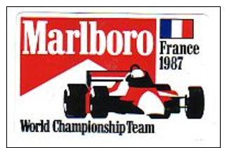 AUTOCOLLANT  STICKER  MARLBORO GRAND PRIX FRANCE 1987 - Pegatinas