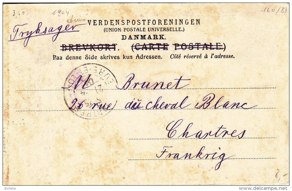 Danemark - Carte Postale De 1904 - Expédié Vers La France - Chartres - Covers & Documents