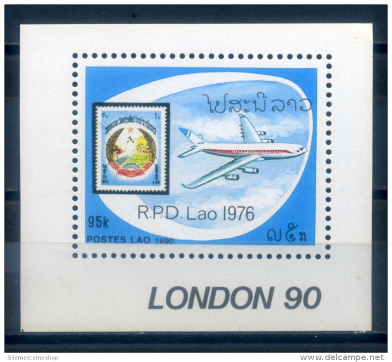 LAOS - 1990 STAMP WORLD LONDON M/S - Laos