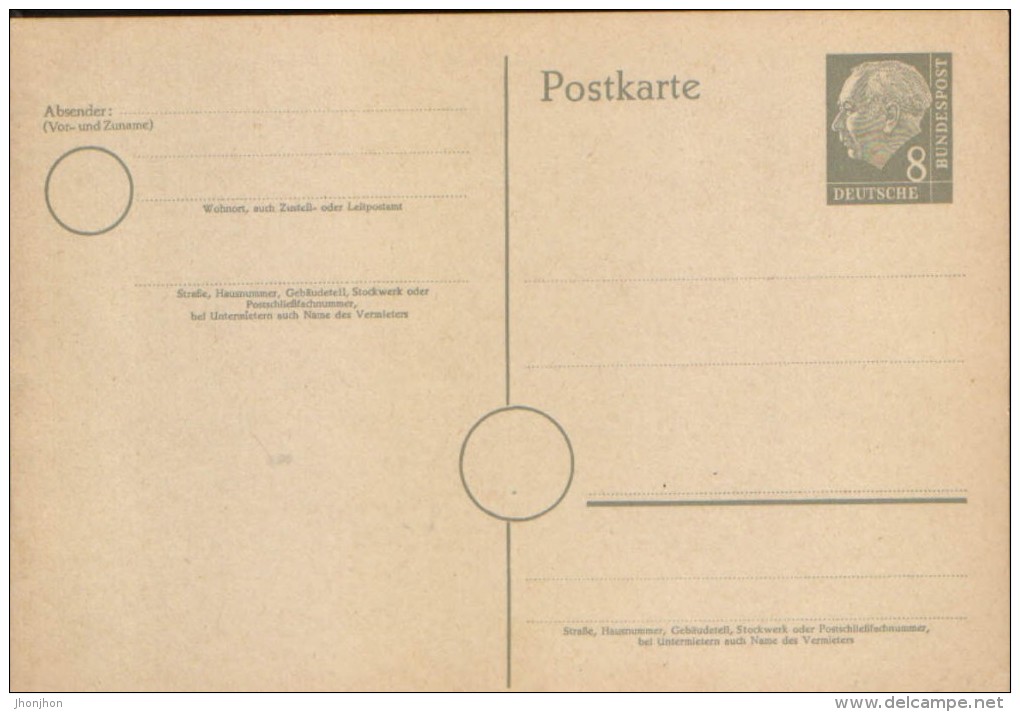 Germany/Republic-Postal Stationery Postcard,unused 1955/56- P25,8 Pf Grau -  2/scans - Cartes Postales - Neuves