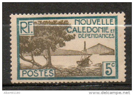 N CALEDONIE 5c Bleu Vert Gris Olive 1928-38 N°142 - Neufs