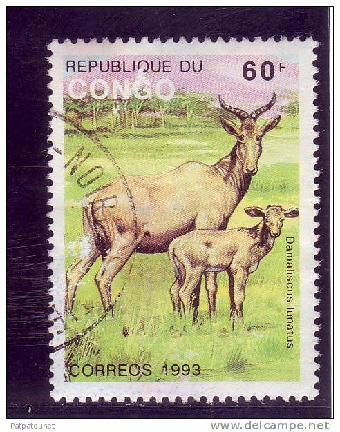 Congo Français YV 971 O 1993 Bubale - Animalez De Caza
