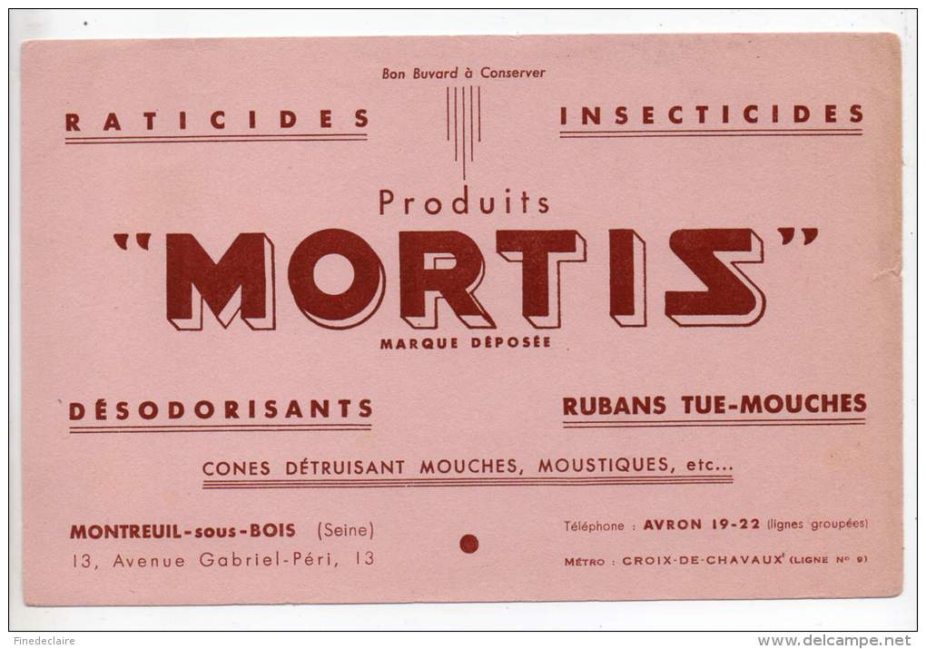 Buvard - Produits Mortis, Raticide, Insecticides - M