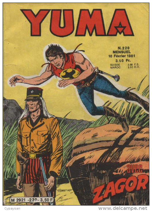 YUMA N° 220 BE LUG 02-1981 AVEC ZAGOR - Yuma