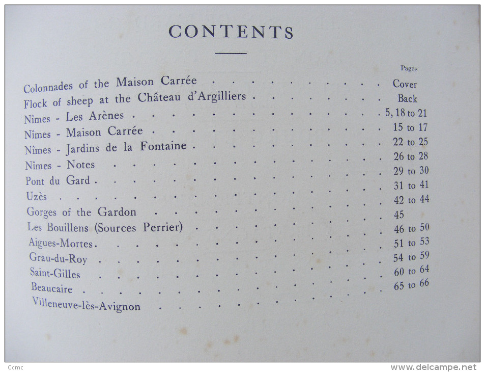 Livre Visions de France -1929 - Nimes Uzès Aigues-Mortes + autres lieux (30) - Photos noir et Blanc + texte en Anglais