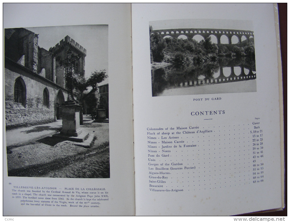 Livre Visions de France -1929 - Nimes Uzès Aigues-Mortes + autres lieux (30) - Photos noir et Blanc + texte en Anglais