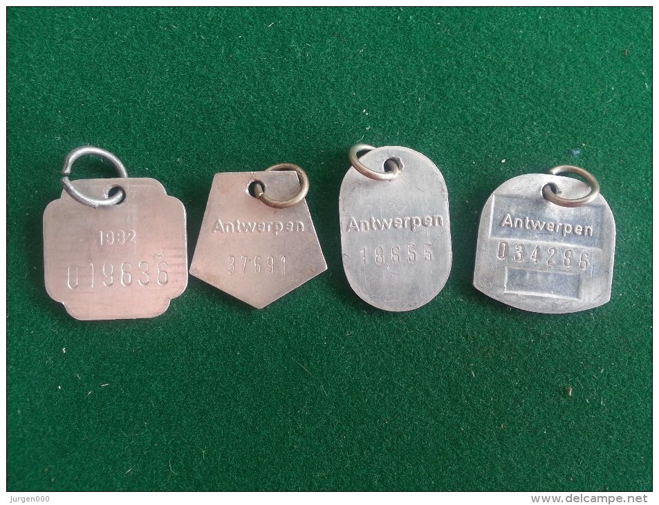 Hondenpenningen, Antwerpen, 1982, 1983, 1984, 1986 (medailles0208) - Altri & Non Classificati